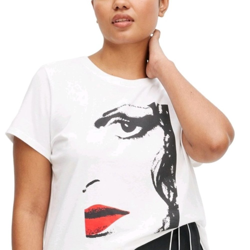 Women's Crewneck Iconic Red Lip Graphic Short Sleeve T-Shirt - DVF for Target